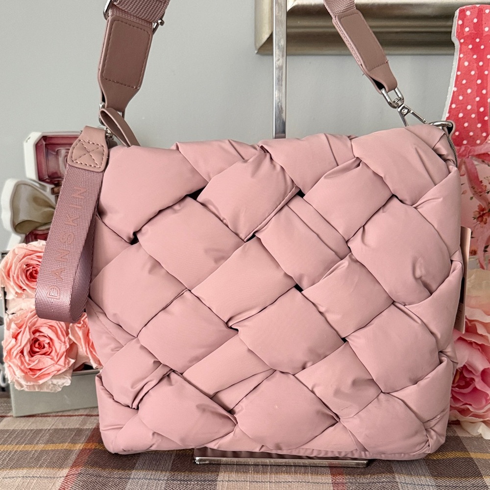 NWT Danskin Pink Woven Shoulder / Crossbody Bag